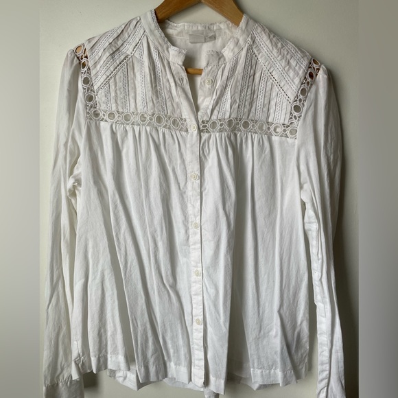 GAP cotton blouse with lace/crochet detailing - Picture 1 of 6